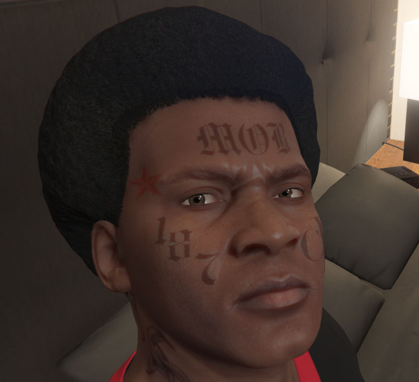 Franklin S Gang Face Tattoo Gta Mods