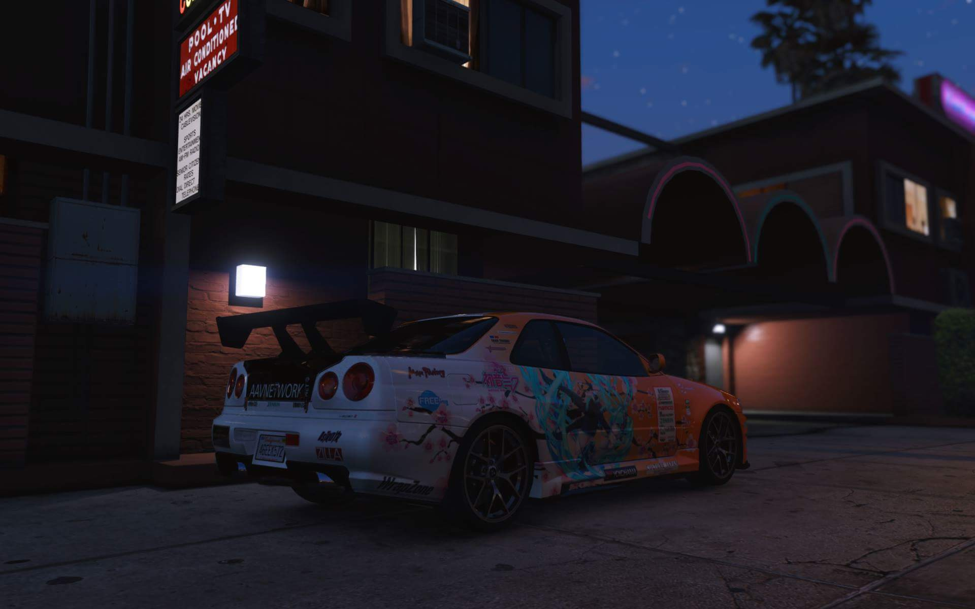 Sakura Miku Nissan GTR BNR34 Livery Gta5 Hub