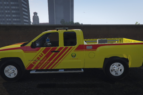 [4K] Dubai Civil Defence Chevy Silverado Fire Utility Vehicle