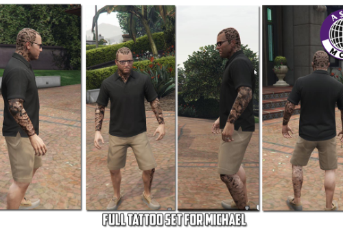 HD Tattoos (face/sleeve/back/feet) for Trevor Franklin & Michael