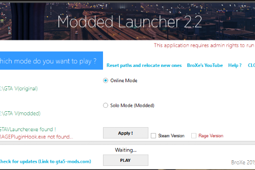 Modded Launcher: RPF Mod Ready