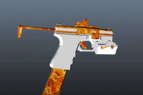 Pistol MKII White And Fire
