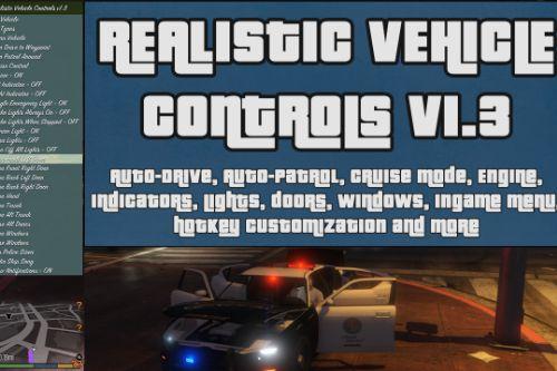Realistic Vehicle Ctrl: In-Game Menu & Hotkeys