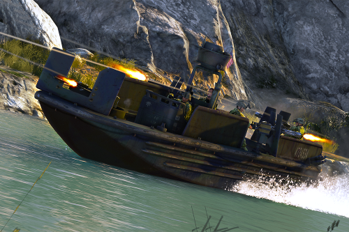 Military Boat: Riverine Replace 4 Turrets