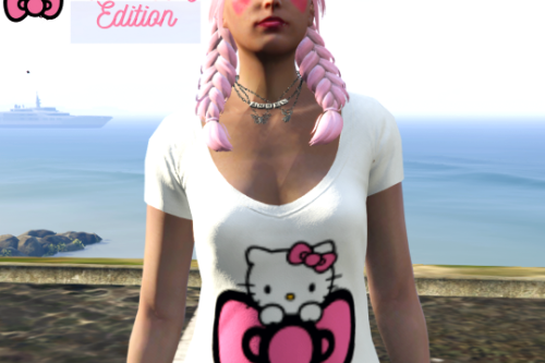 Hello Kitty Tshirt Retexture for MP Female - Gta5-Hub.com