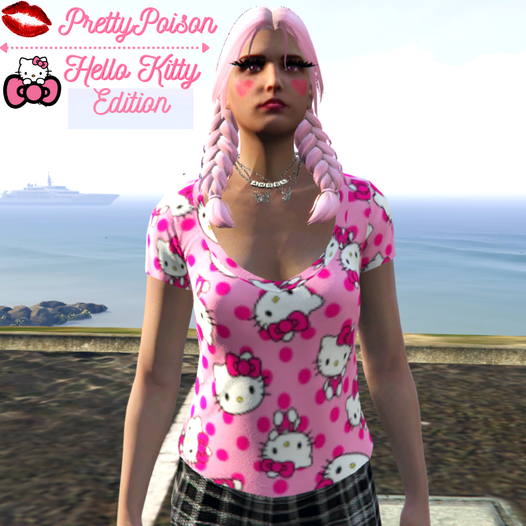 Hello Kitty Tshirt Retexture for MP Female | GTA 5 Mods