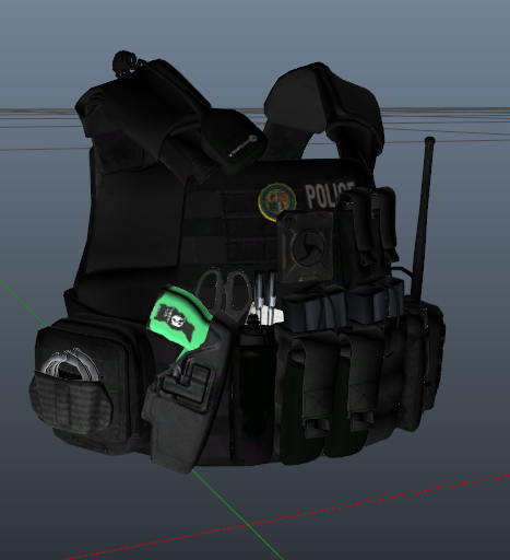 LAPD Vest with Green X26 Taser for EUP | GTA 5 Mods