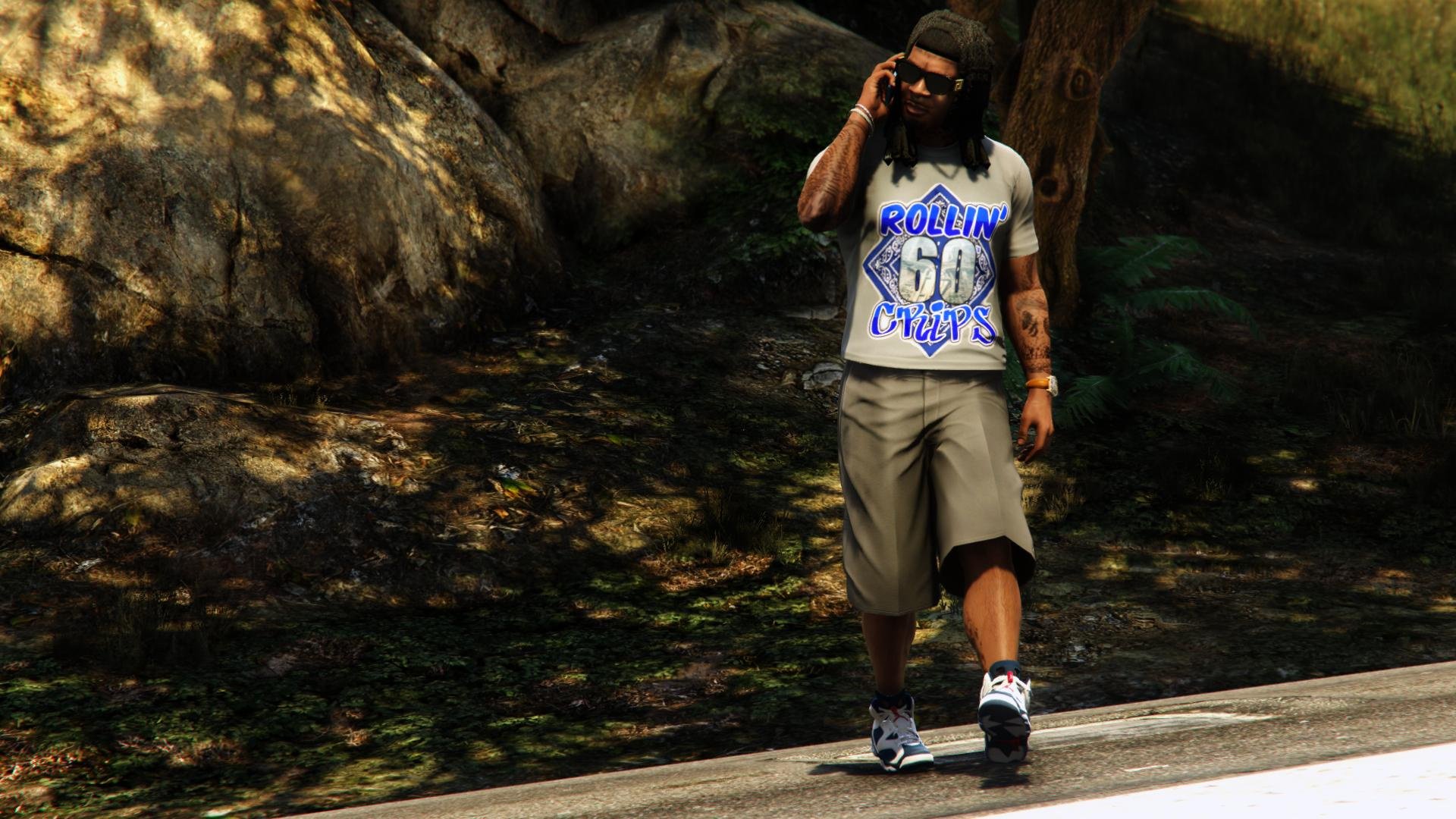 Rollin 60s Crips T Shirt Franklin Gta 5 Mods